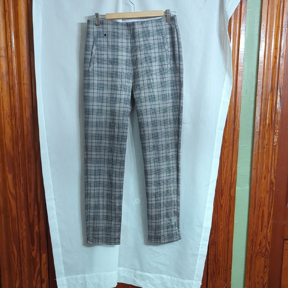 Gray Plaid Women's Pants